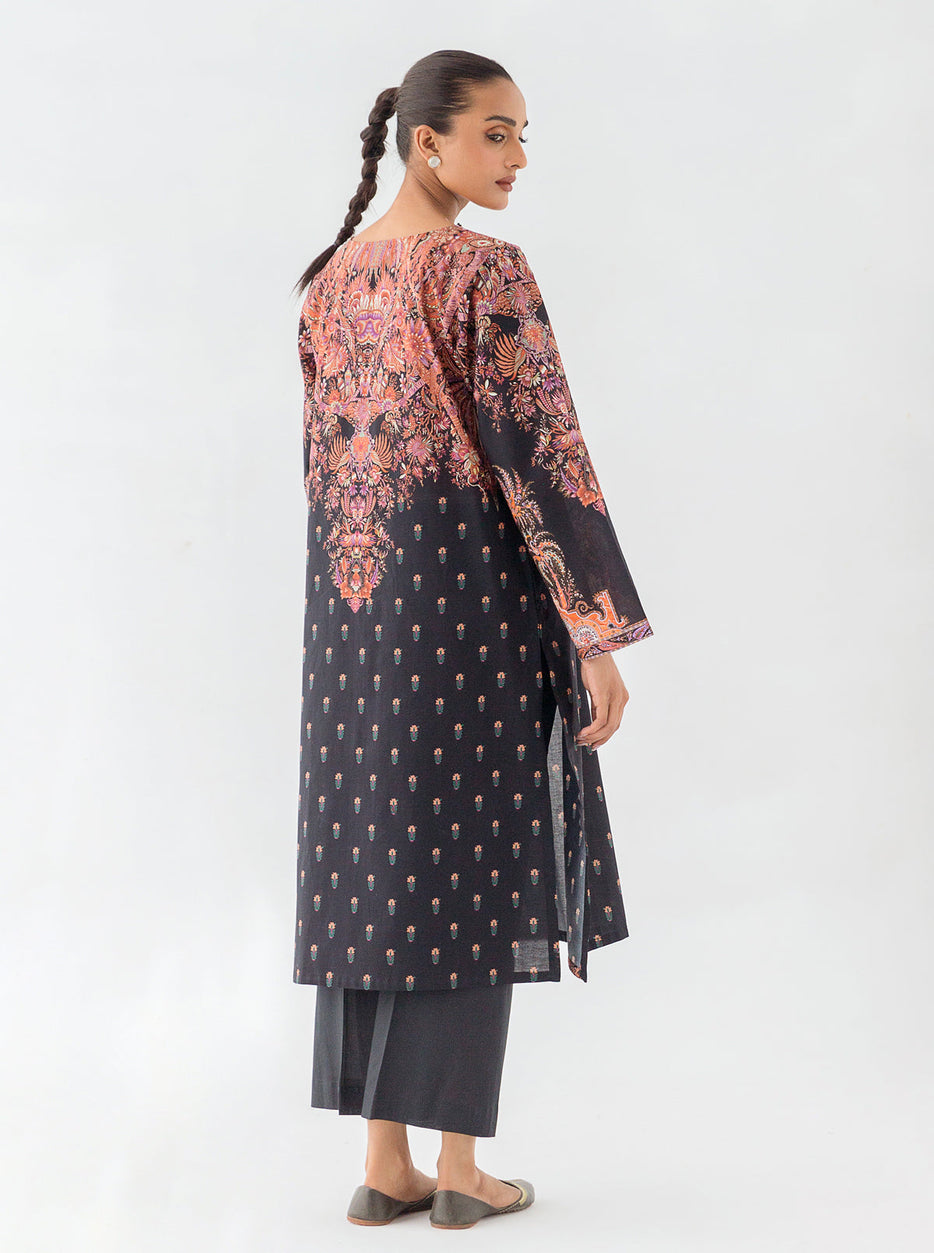 1 PIECE - PRINTED CAMBRIC SHIRT - BLACK BROCADE MORBAGH WN_23