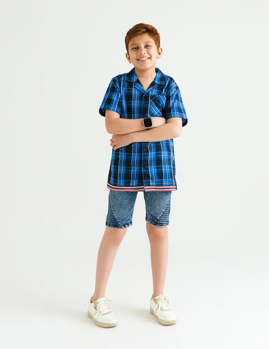 NOTCH COLLAR BUTTON FRONT SHIRT