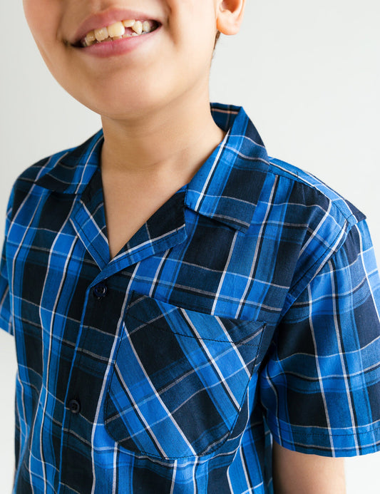 NOTCH COLLAR BUTTON FRONT SHIRT
