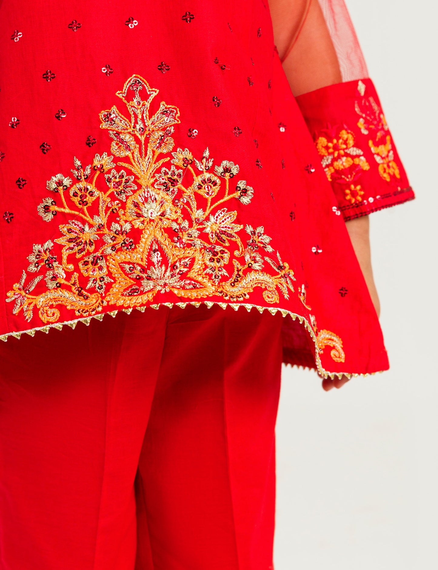 2 PIECE RED Embroidered SET