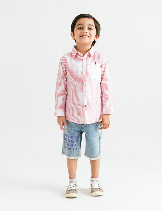 CONTRAST PATCH POCKET SHIRT
