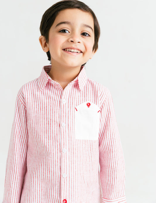 CONTRAST PATCH POCKET SHIRT