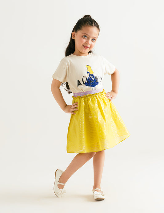 LUREX ELASTICATED WAISTBAND SKIRT