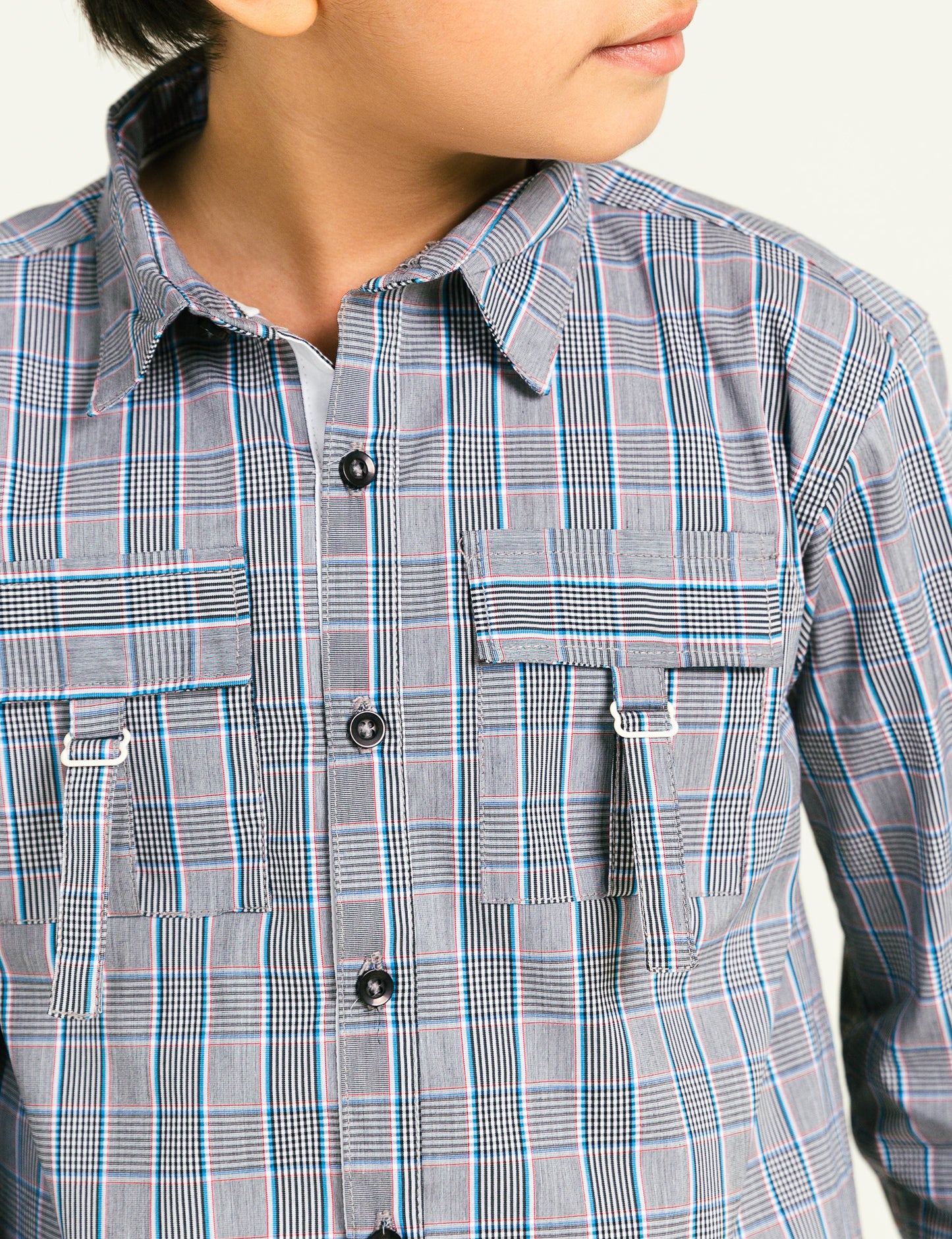 STYLISED BUTTON DOWN CHECK SHIRT