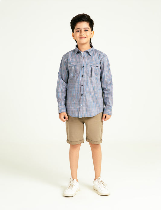 STYLISED BUTTON DOWN CHECK SHIRT