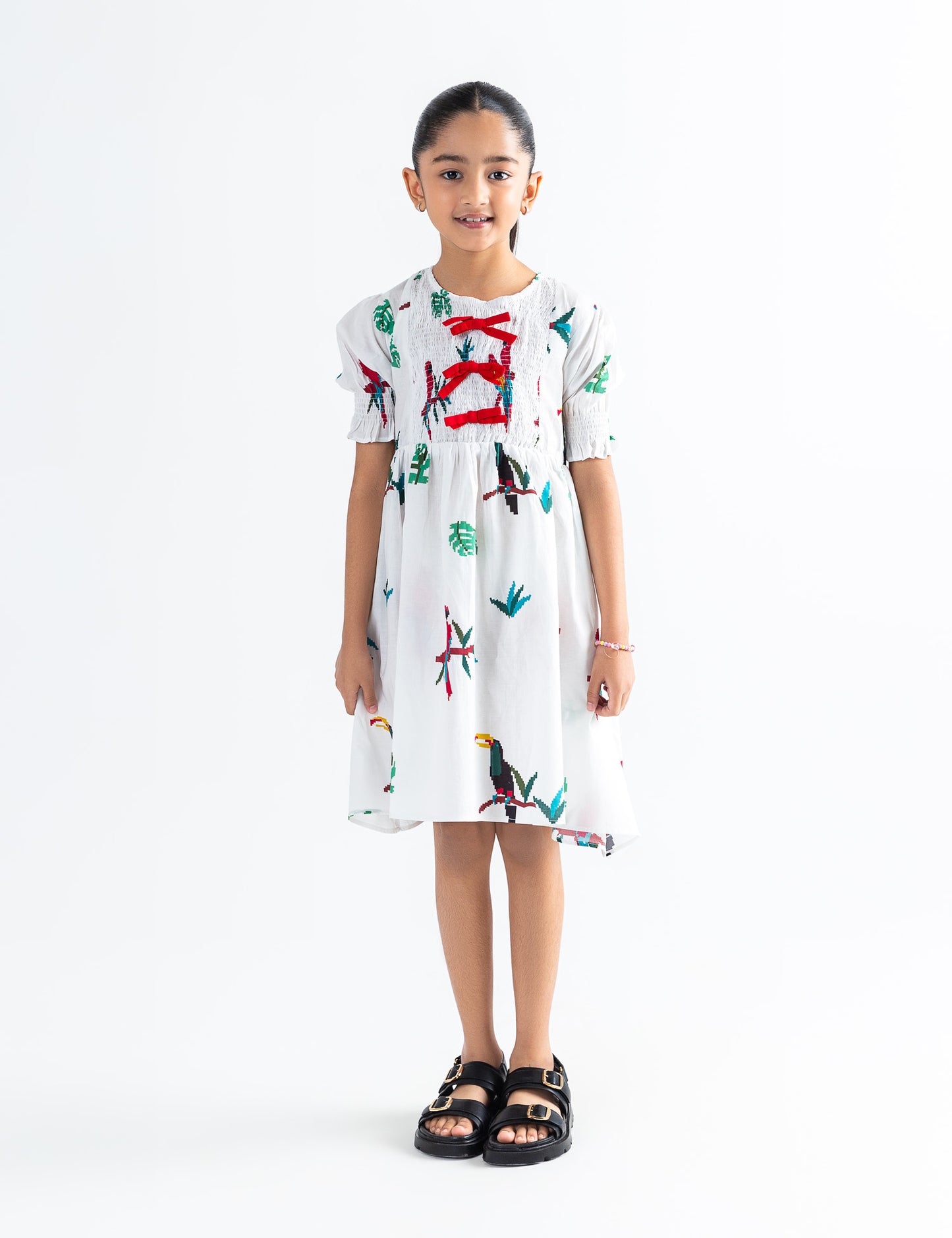TROPICAL PARROT PRINT DRESS