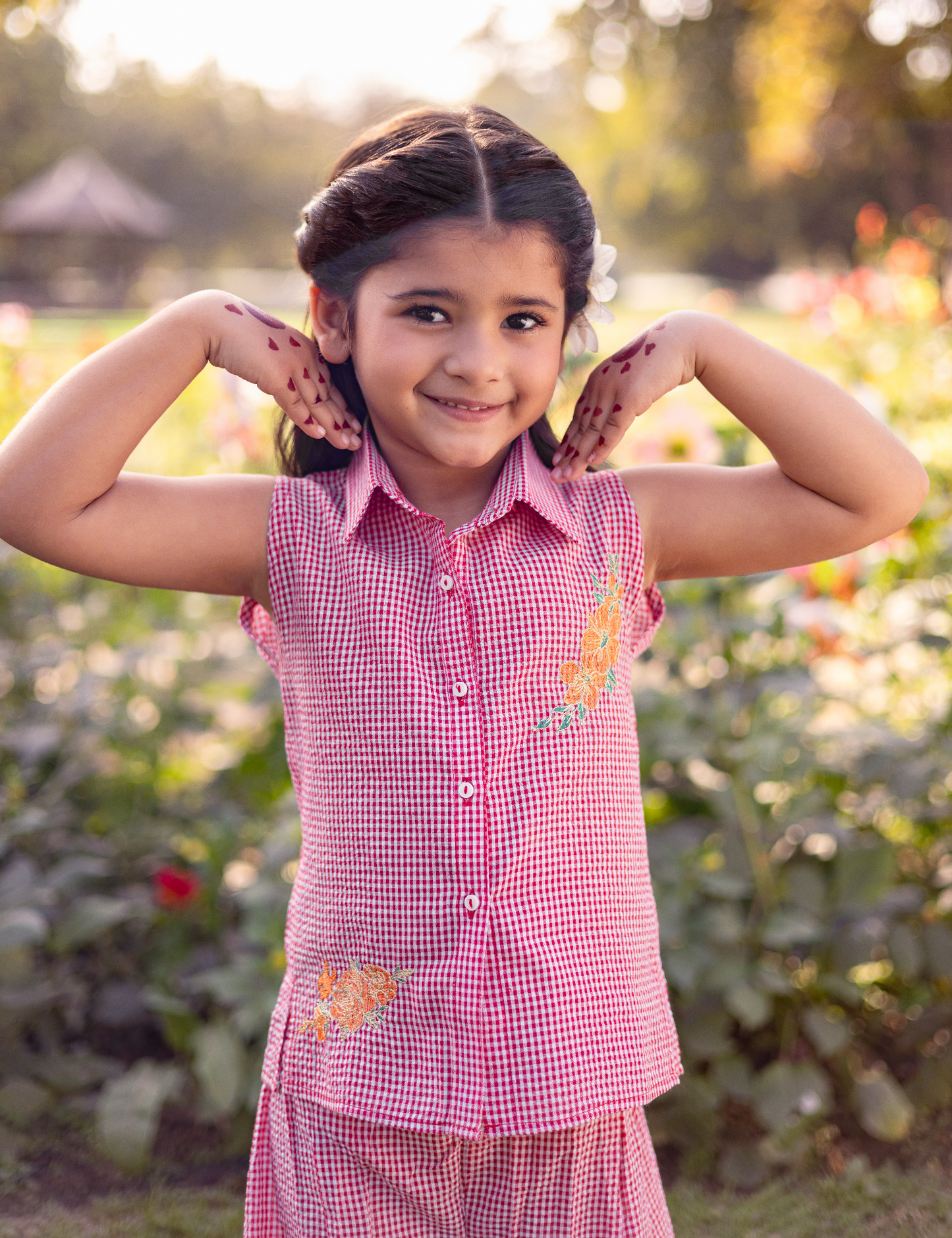 2 PIECE CHECKERED BUTTON DOWN SUIT