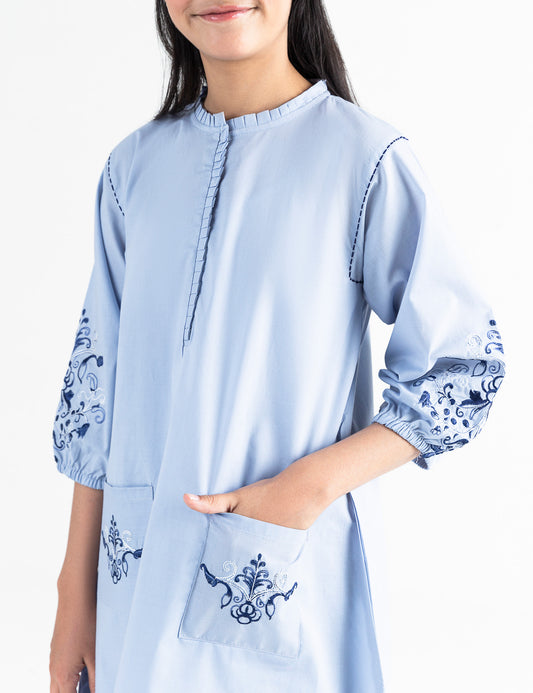 2 PIECE POCKETS EMBROIDERED SUIT