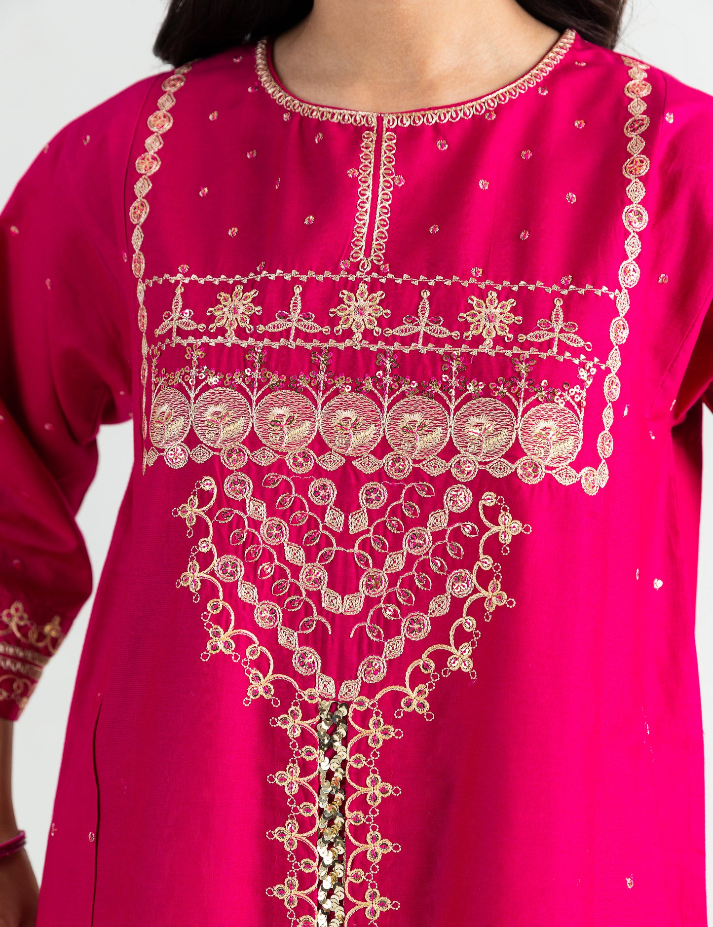 2 PIECE ETHNIC SEQUIN EMBROIDERED SUIT