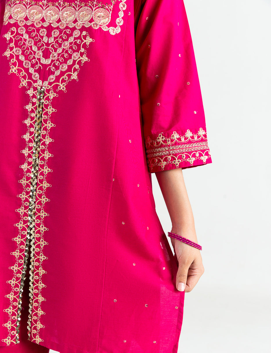 2 PIECE ETHNIC SEQUIN EMBROIDERED SUIT