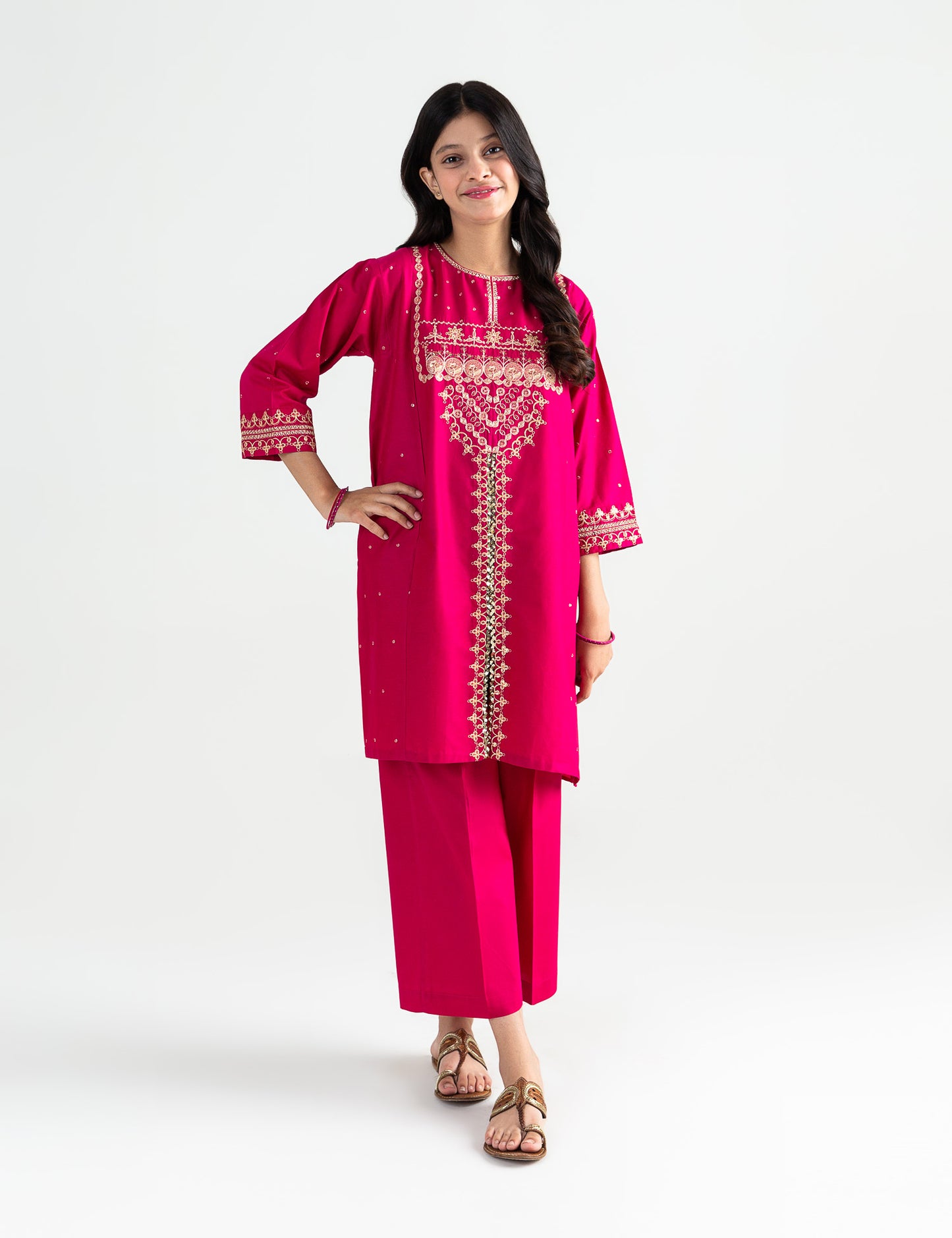 2 PIECE ETHNIC SEQUIN EMBROIDERED SUIT