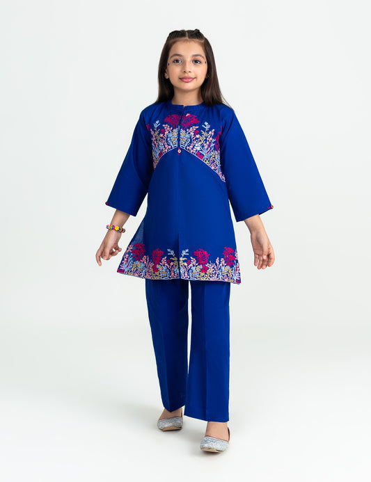 2 PIECE FLORAL EMBROIDERED SUIT