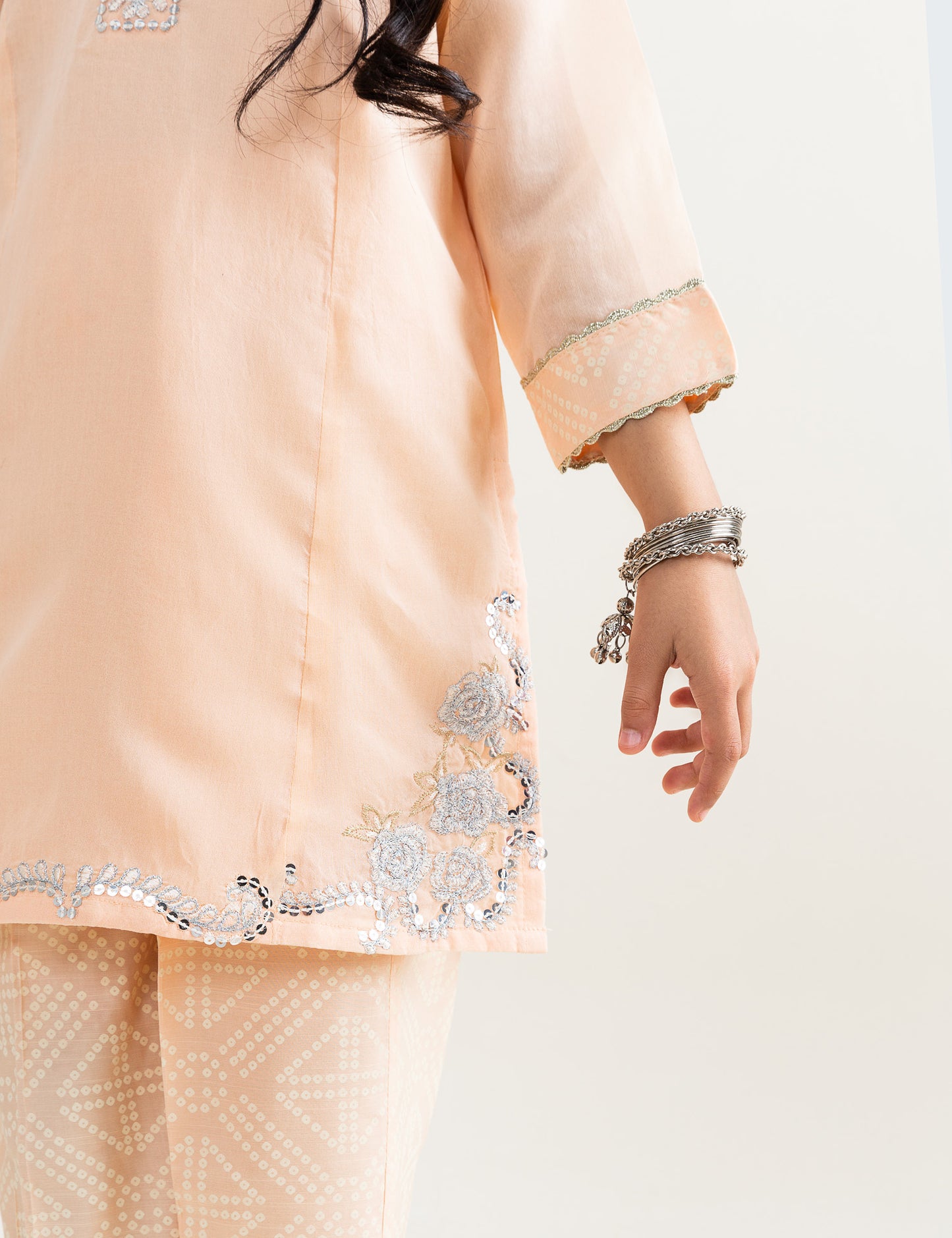 2 PIECE SEQUIN EMBROIDERED SUIT