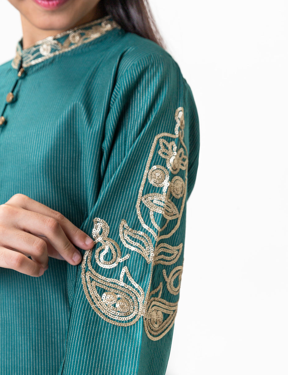 2 PIECE SEQUIN EMBROIDERED SUIT