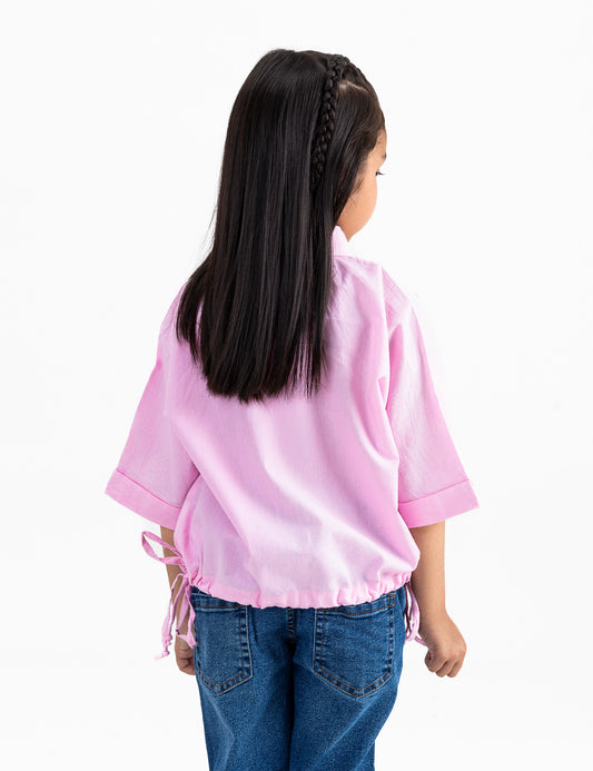 BUTTON DOWN FLORAL EMBROIDERED TOP