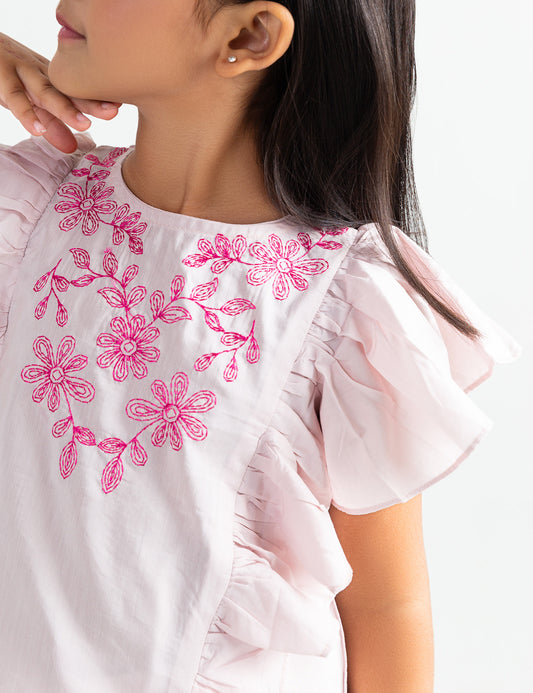 2 PIECE FLORAL EMBROIDERED SUIT