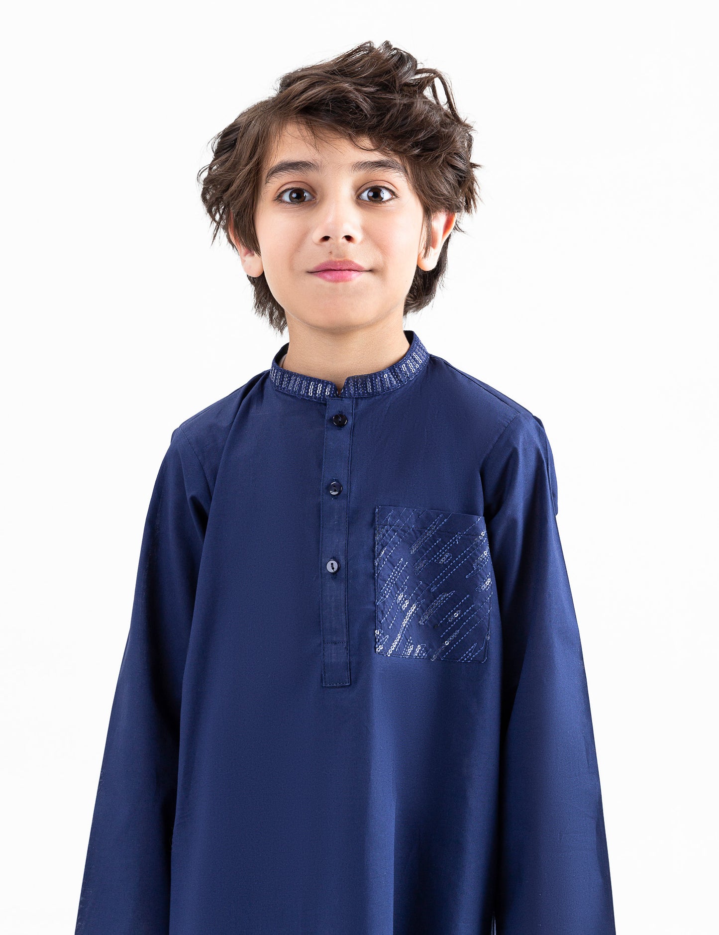 2 PIECE SEQUIN POCKET EMBROIDERED SUIT
