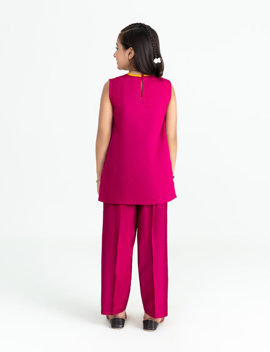 2 PIECE FLORAL EMBROIDERED HEM SUIT