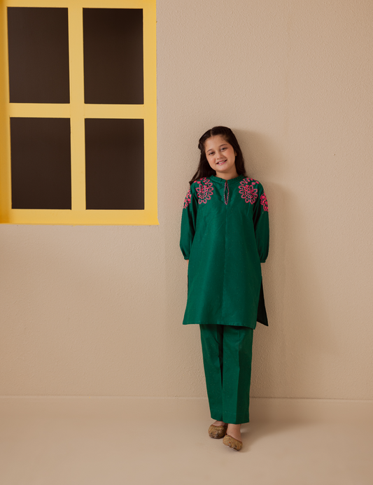 2 PIECE NEON EMBROIDERED SUIT