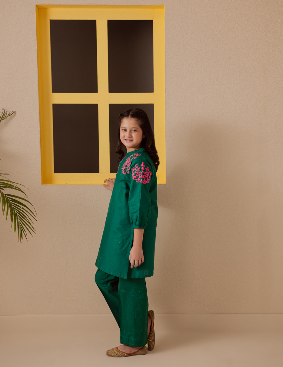 2 PIECE NEON EMBROIDERED SUIT