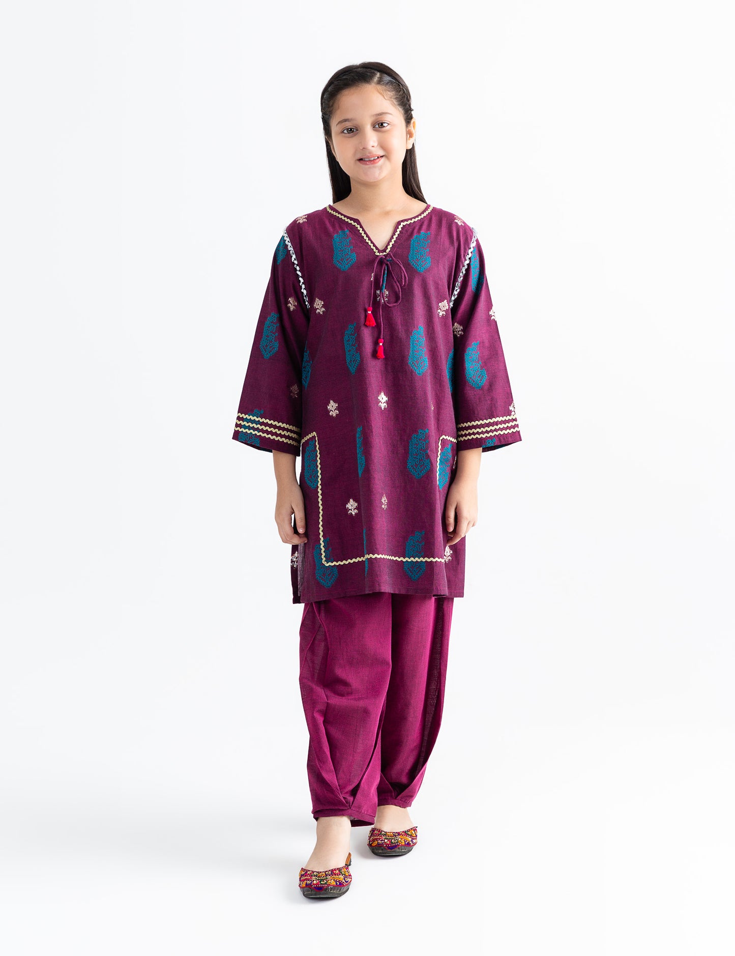 2 PIECE ALLOVER EMBROIDERED SUIT