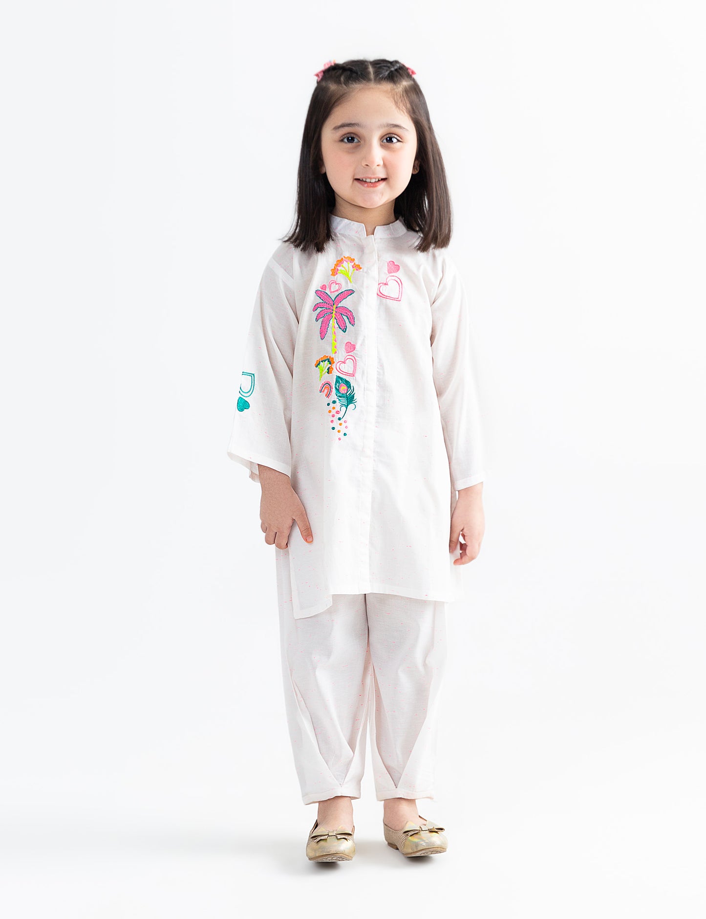 2 PIECE FLUORESCENT EMBROIDERED SUIT