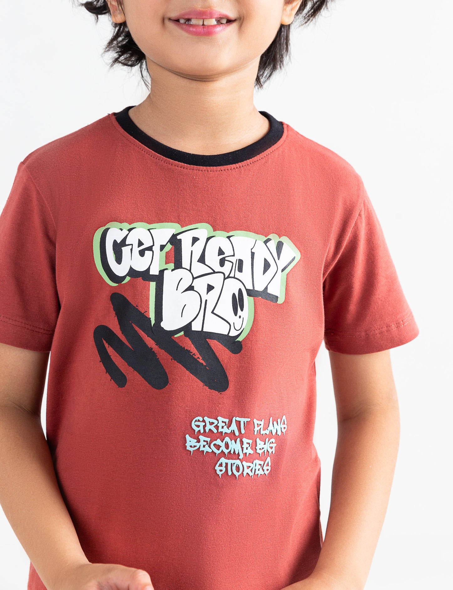 GET READY BRO PRINTED T-SHIRT
