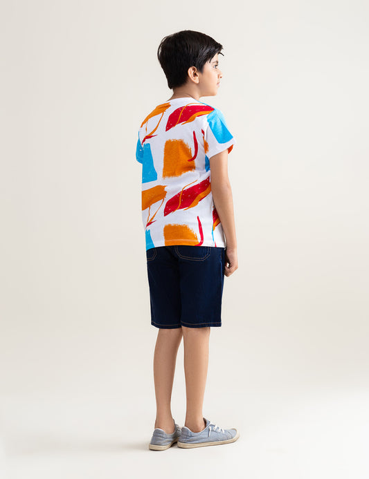 ART IS ALL AROUND US ABSTRACT PRINTED T-SHIRT