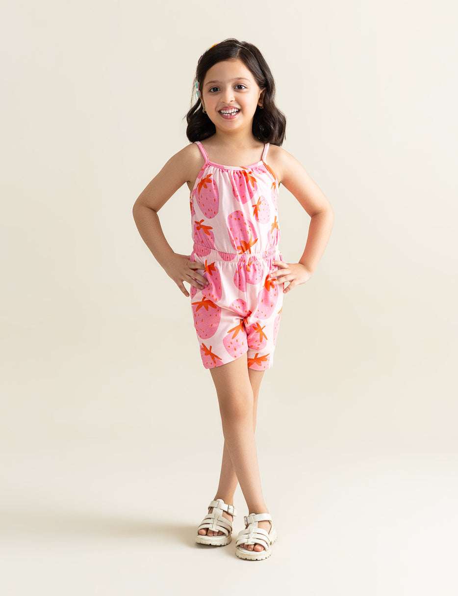 STRAWBERRY PRINTED JUMPSUIT