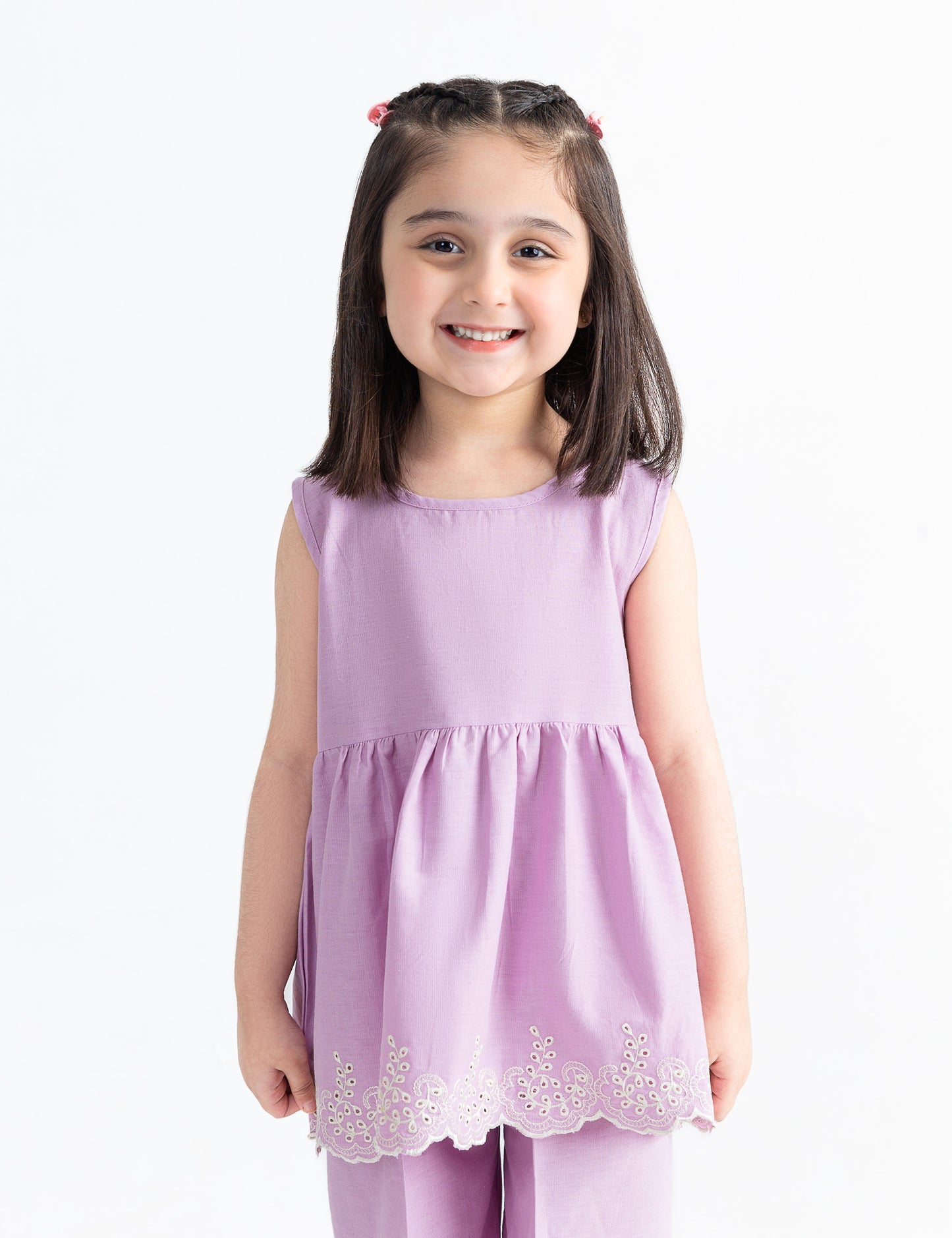SLEEVELESS EMBROIDERED HEM DRESS