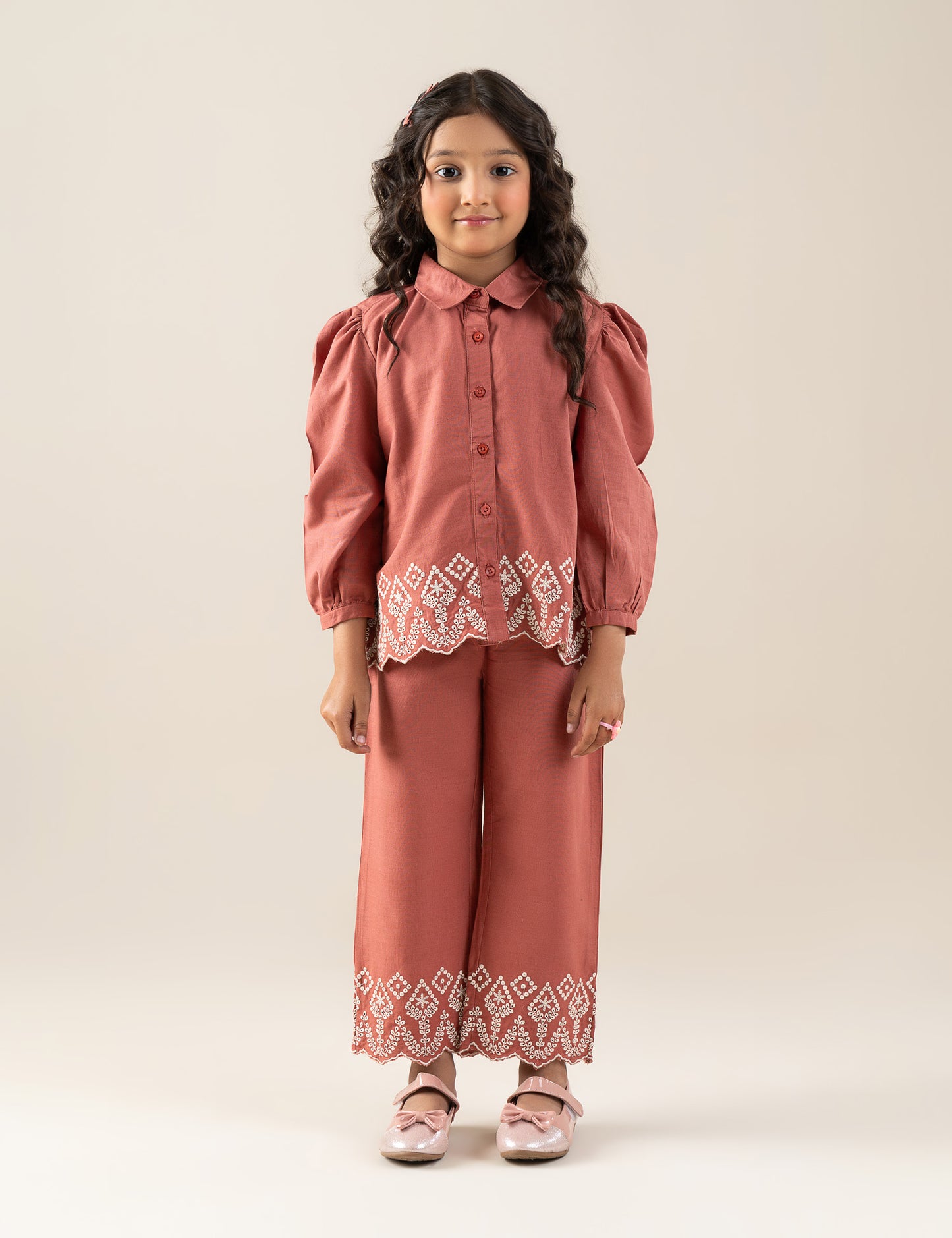 2 PIECE FLORAL EMBROIDERED SUIT