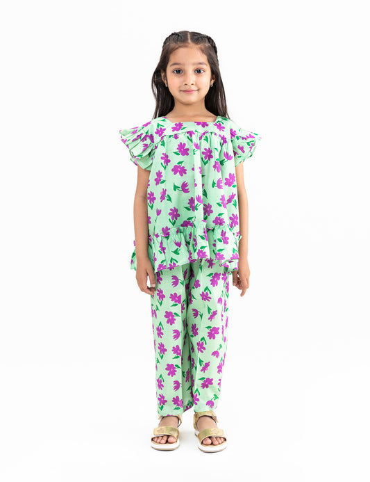 2 PIECE FLORAL PRINTED SUIT