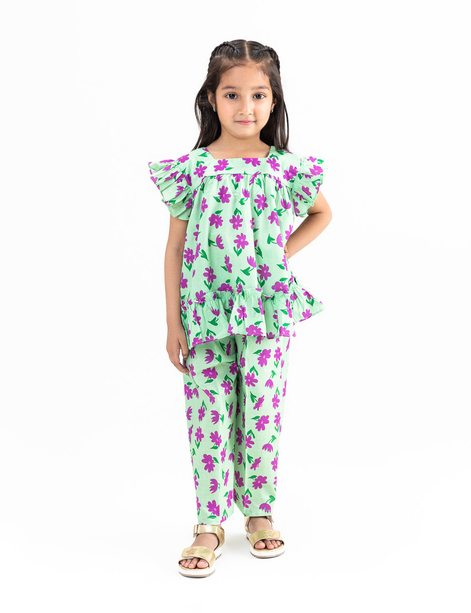 2 PIECE FLORAL PRINTED SUIT