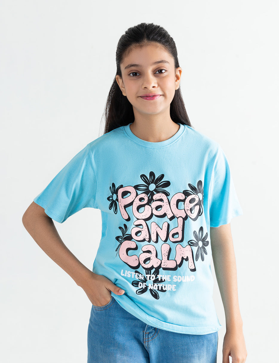 PEACE AND CALM PRINTED T-SHIRT