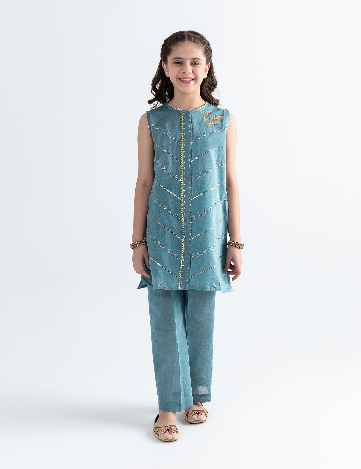 2 PIECE DRAGONFLY EMBROIDERED SUIT