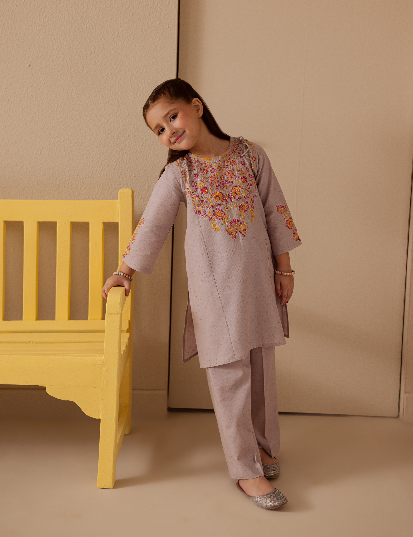 2 PIECE MULTI EMBROIDERED SUIT