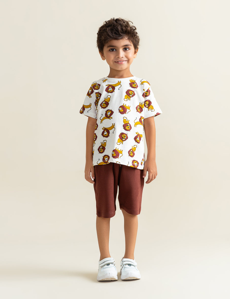 ALLOVER LIONS PRINTED T-SHIRT