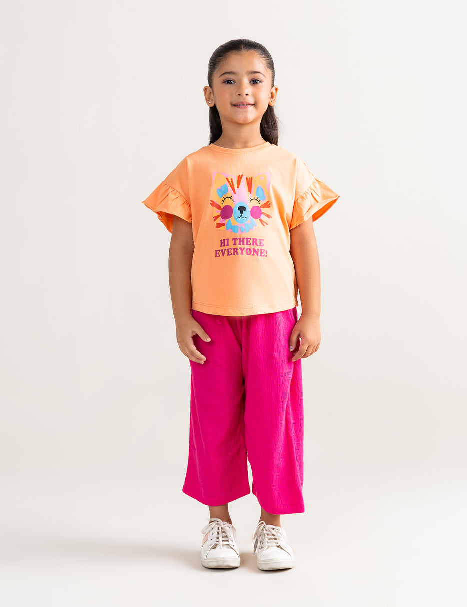 HI THERE EVERYONE CAT GRAPHIC T-SHIRT