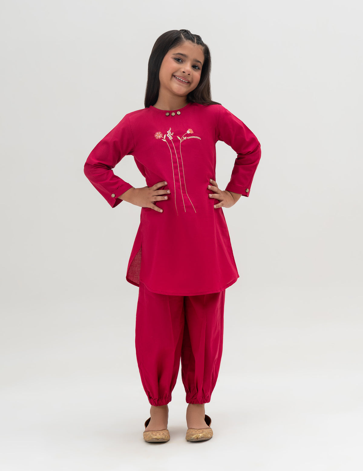 2 PIECE FLORAL EMBROIDERED SUIT