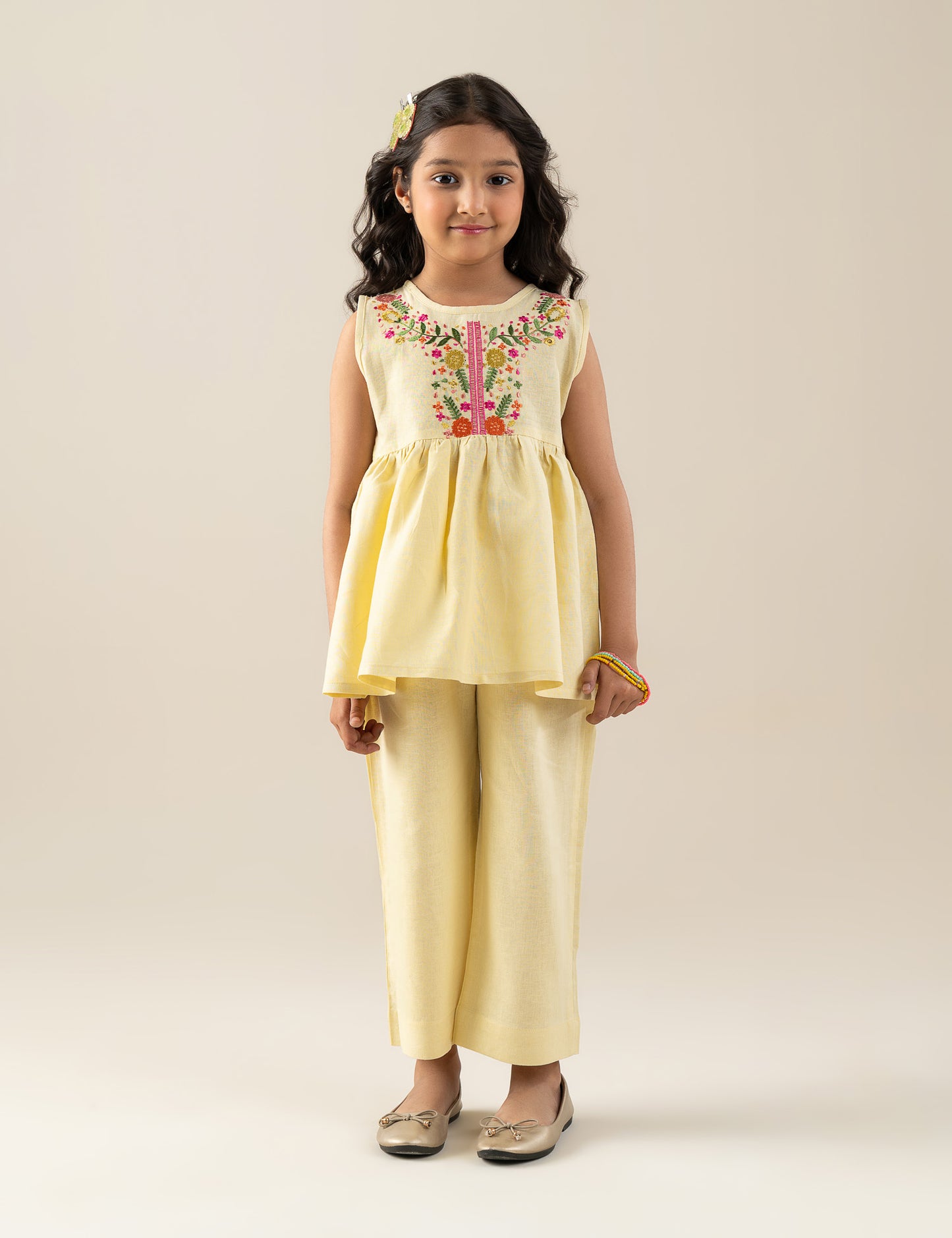 2 PIECE FLORAL EMBROIDERED SUIT