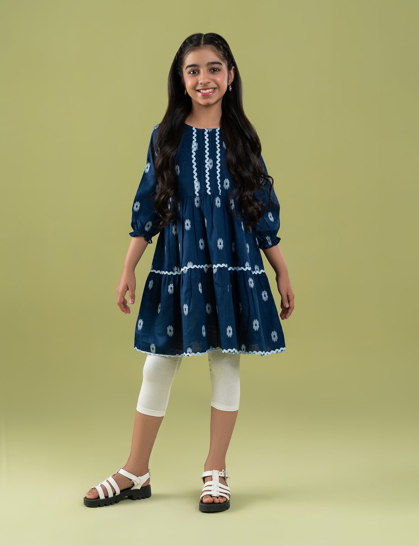 PRINTED EMBELLISHED DRESS