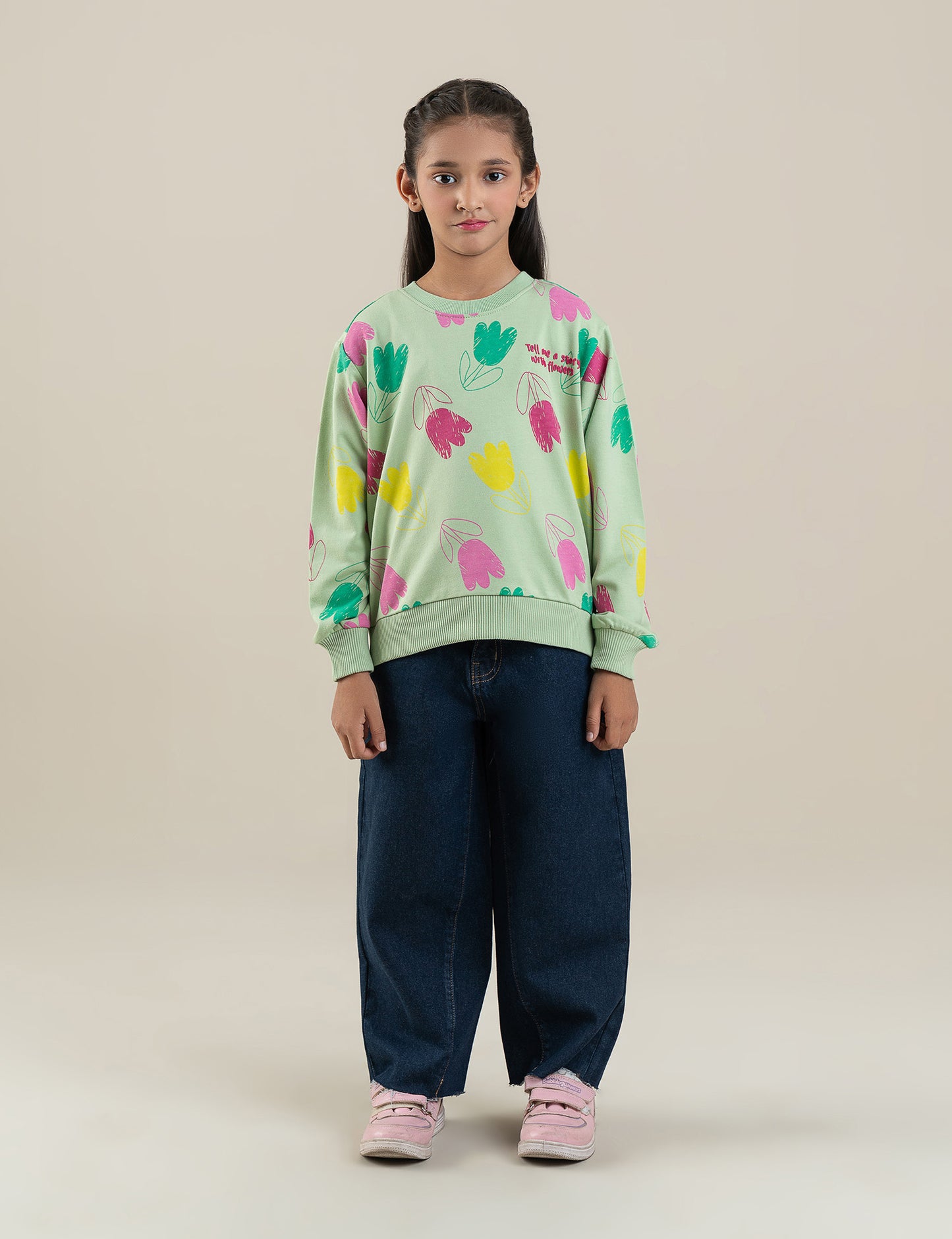 FLORAL PRINTED SWEATSHIRT