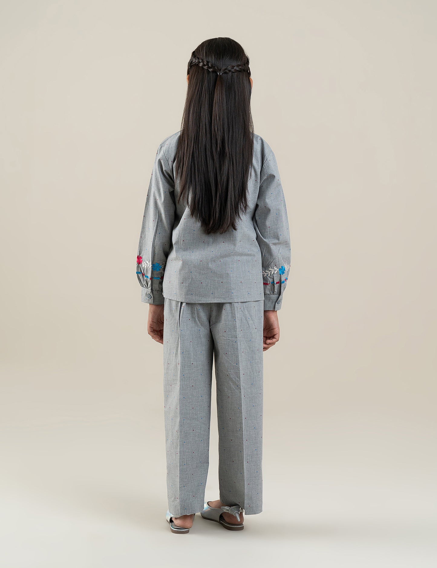 2 PIECE FLORAL EMBROIDERED SUIT