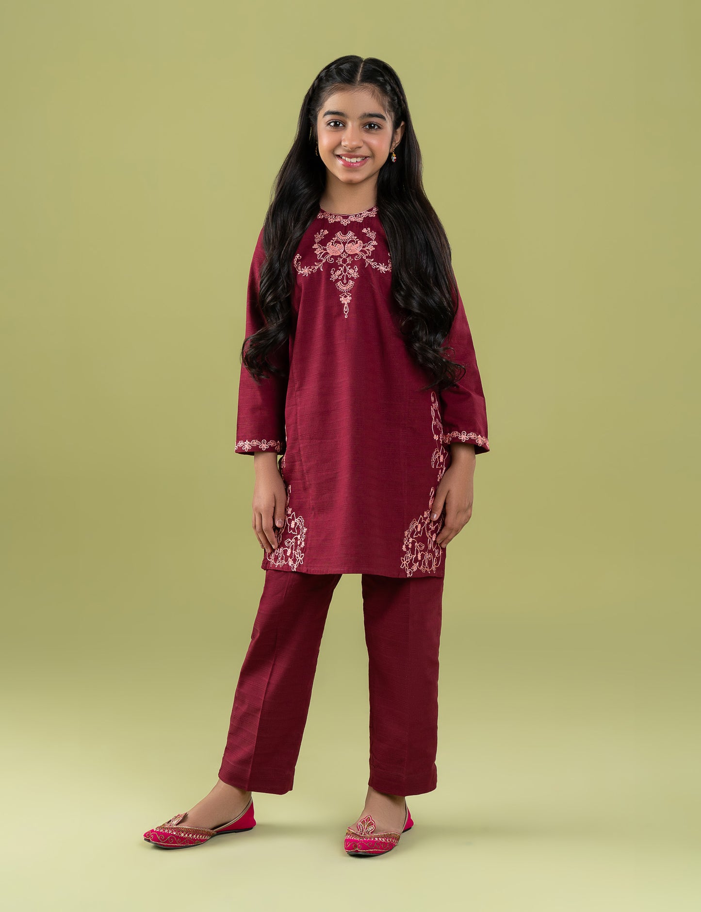 2 PIECE ALLOVER EMBROIDERED SUIT