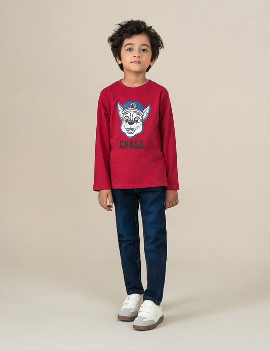 CHASE IS ON THE CHASE PRINTED T-SHIRT