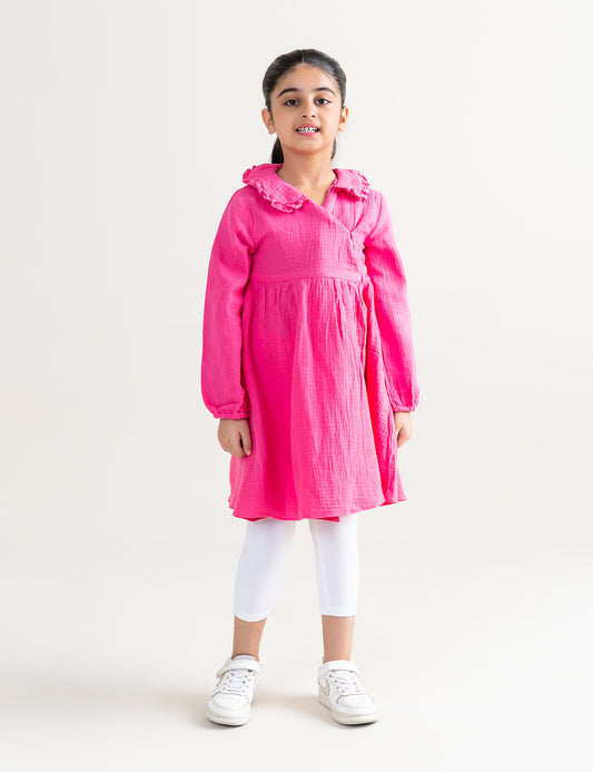 RUFFLED COLLAR DRESS