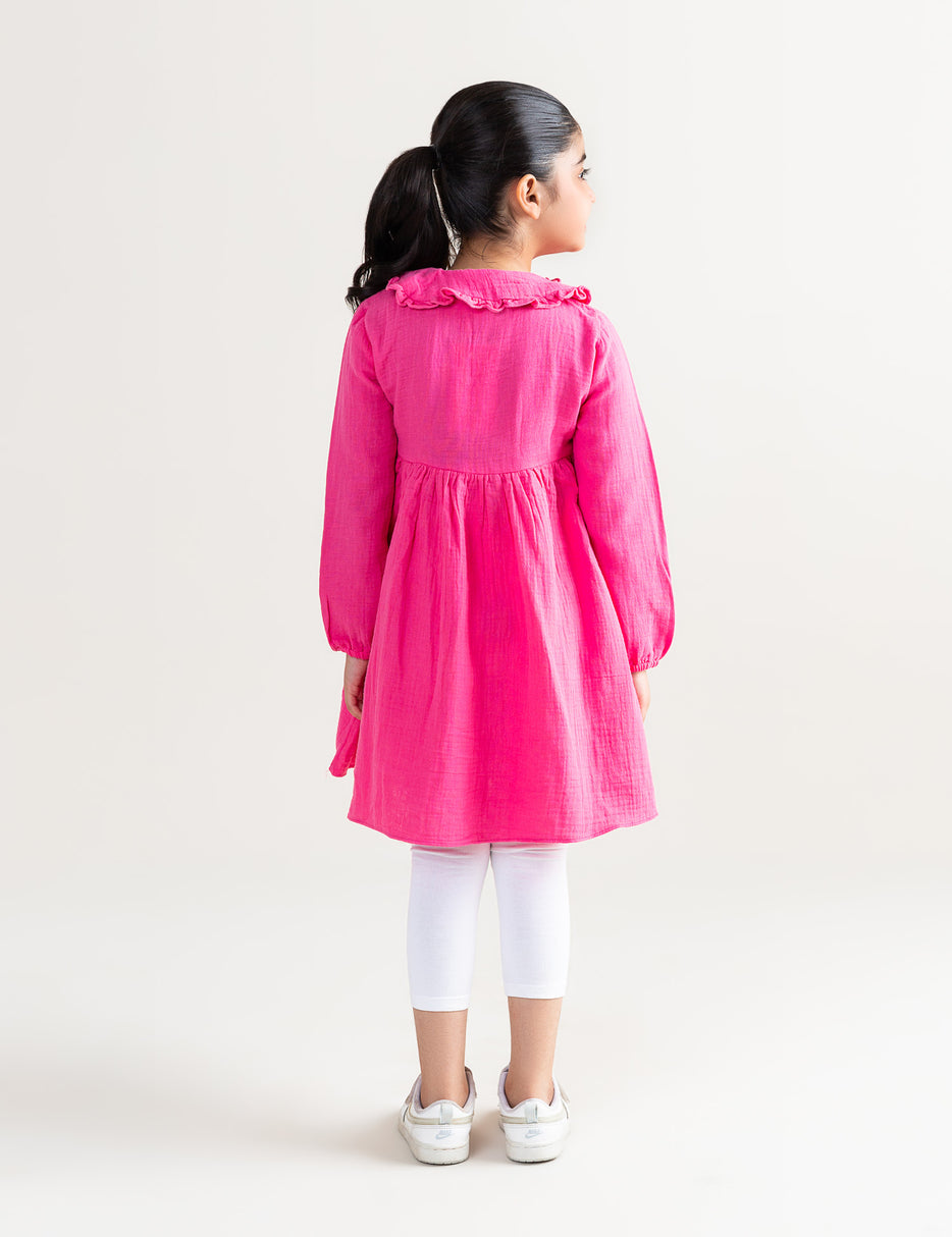 RUFFLED COLLAR DRESS