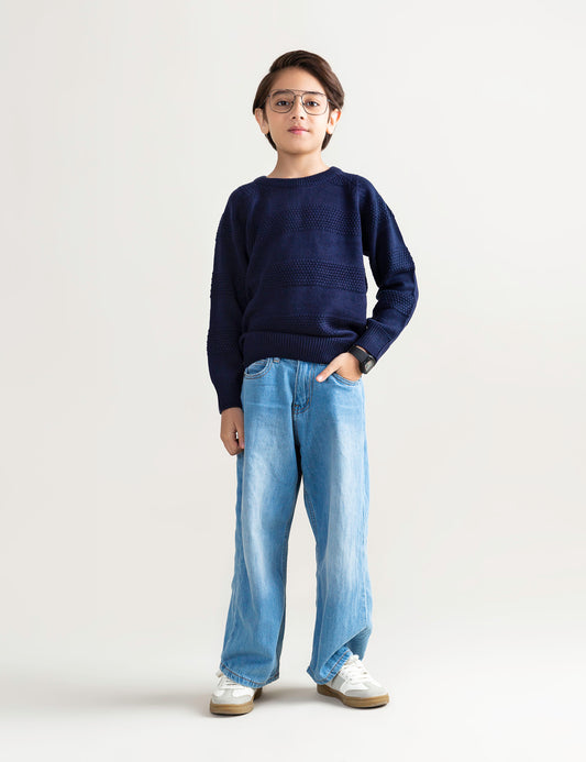 TEXTURED STRIPED SWEATER