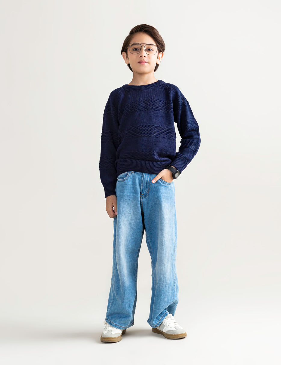 TEXTURED STRIPED SWEATER