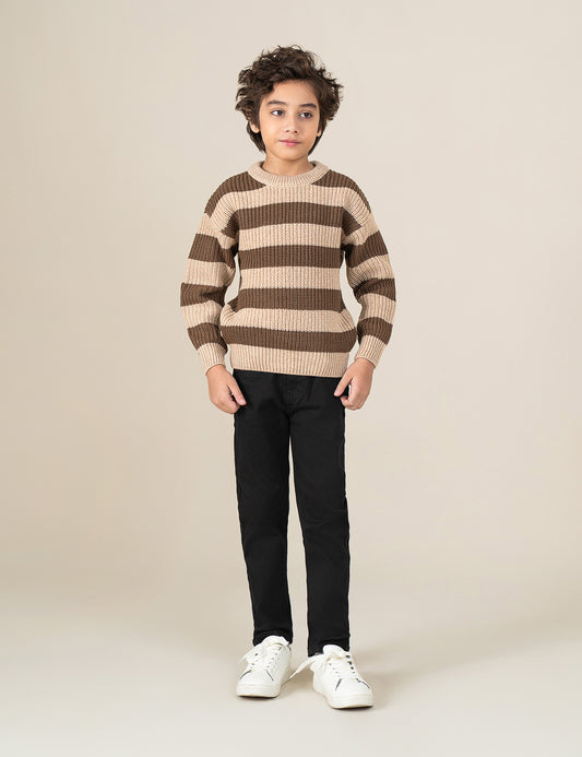 STRIPED KNITTED SWEATER